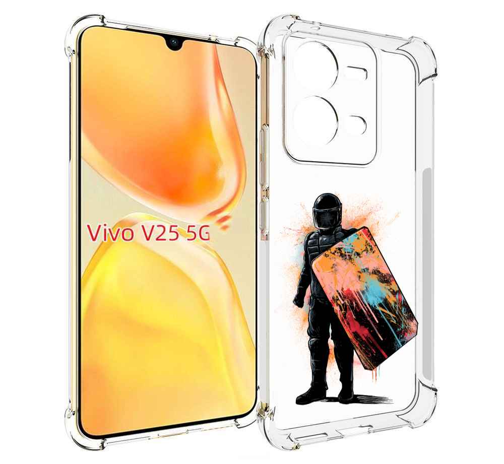 

Чехол MyPads солдат с красочным щитом для Vivo V25 5G / V25e, Прозрачный, Tocco
