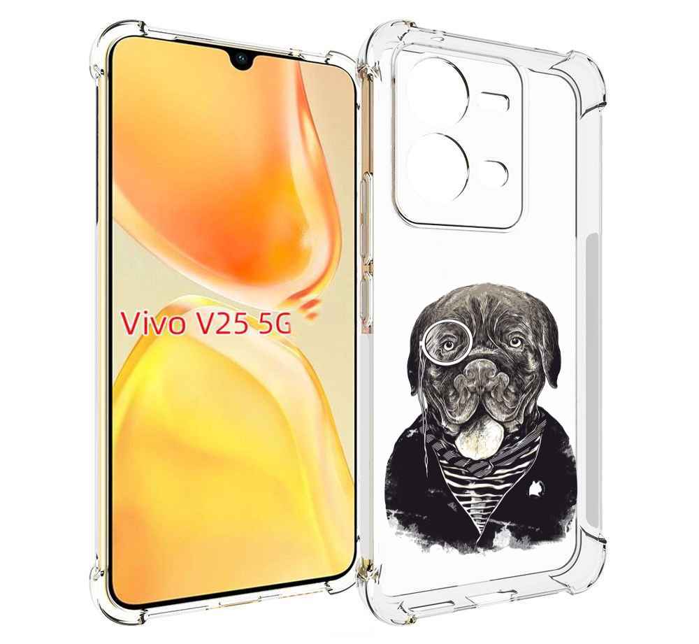 

Чехол MyPads солидный песик для Vivo V25 5G / V25e, Прозрачный, Tocco