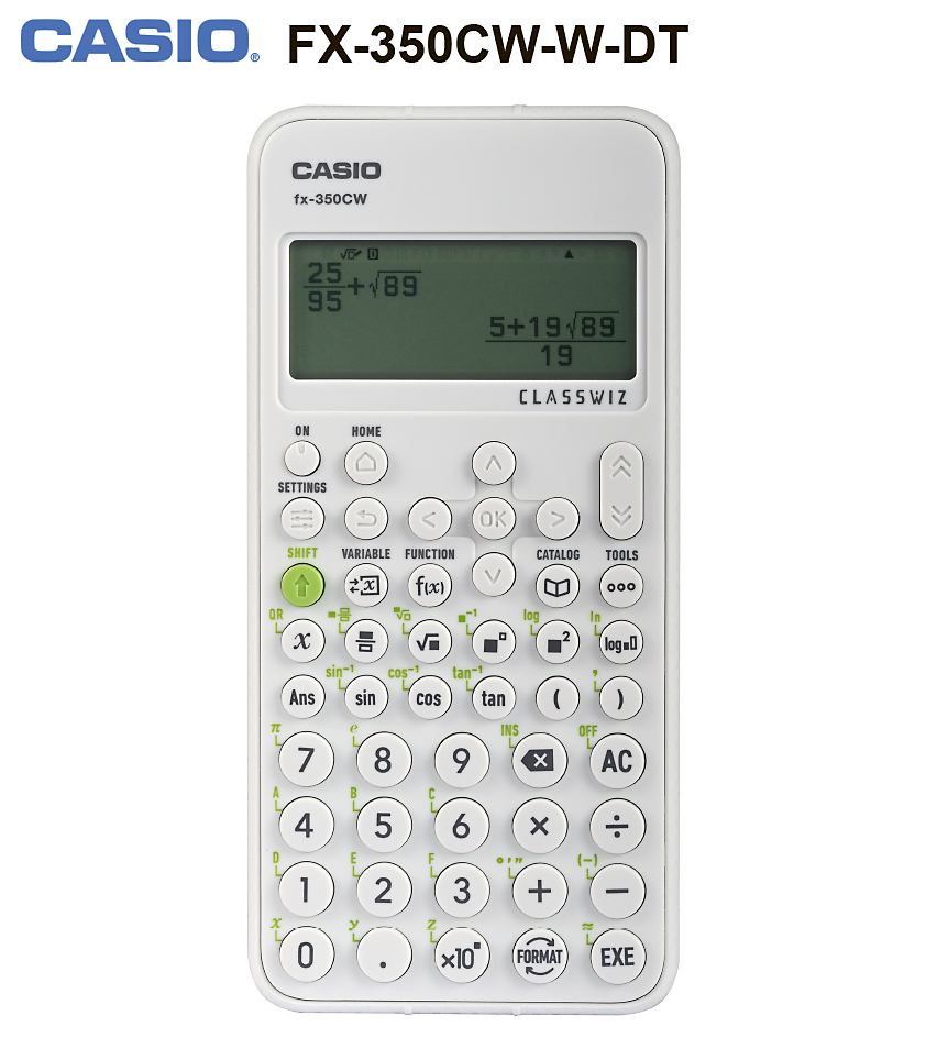 Калькулятор Casio FX-350CW-W-DT непрограммируемый для ОГЭ и ЕГЭ