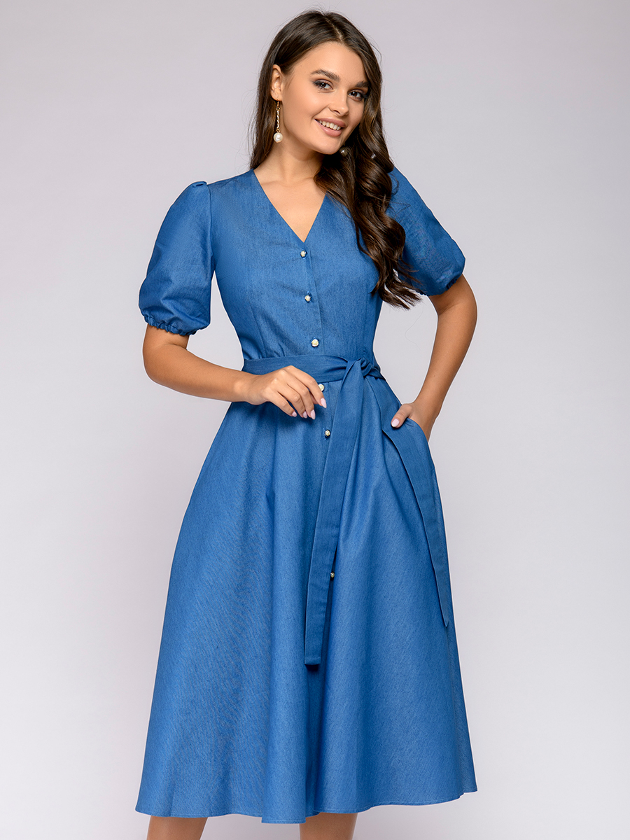 фото Платье женское 1001dress 0122001-01998db голубое 40