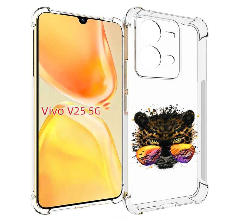 

Чехол MyPads тропический леопард для Vivo V25 5G / V25e, Прозрачный, Tocco