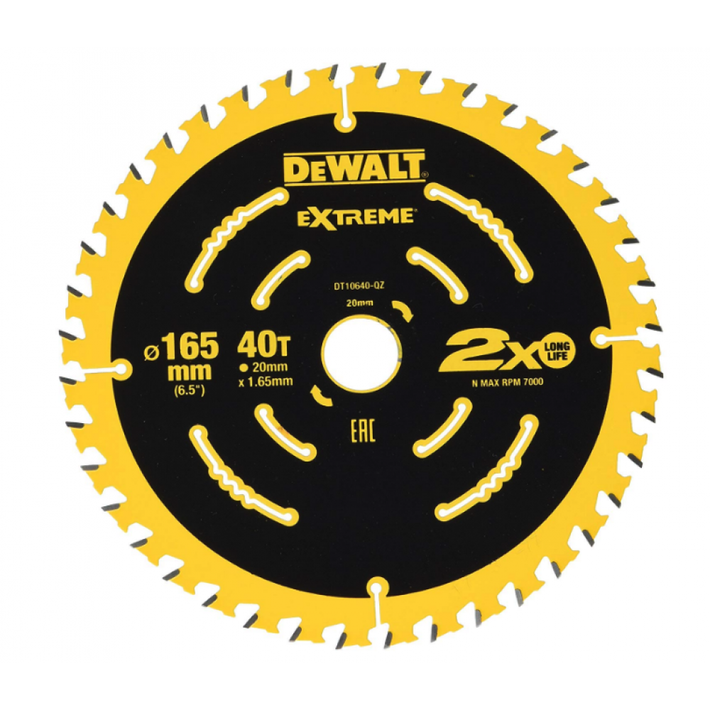 Пильный диск DeWALT DT10640-QZ, 165/20 мм. диск пильный по дереву dewalt extreme tfz5 dt4370 qz 216х30х2 6 мм 60 зубьев