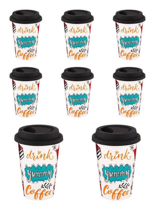 

Набор кружек 8 шт Lefard Coffemania с крышкой 400 мл 776-044