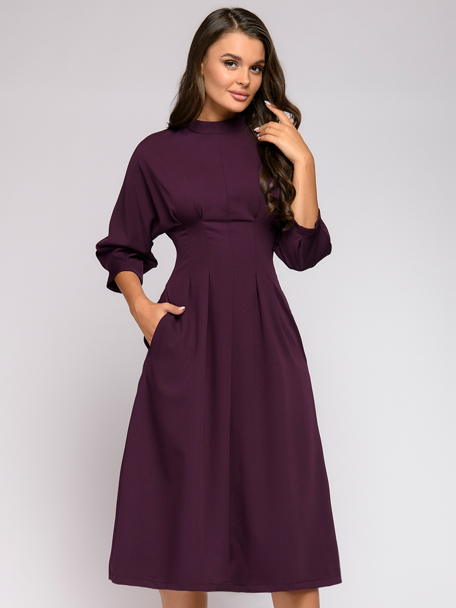 

Платье женское 1001dress 0122001-02069BK бордовое 42, 0122001-02069