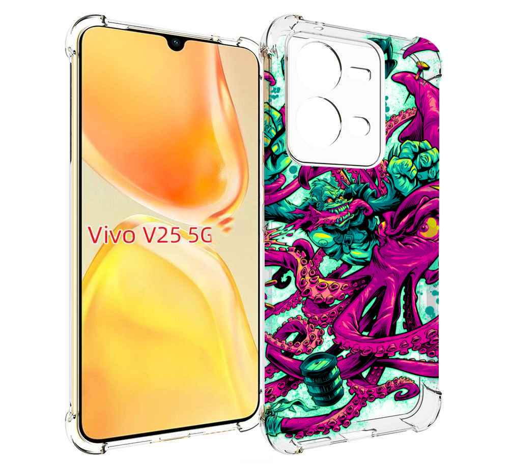 

Чехол MyPads фиолетовый кракен для Vivo V25 5G / V25e, Прозрачный, Tocco