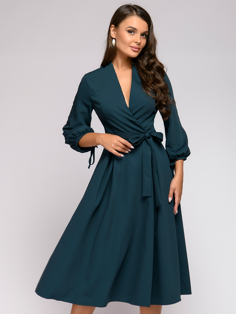 фото Платье женское 1001dress 0122001-02083bk зеленое 42