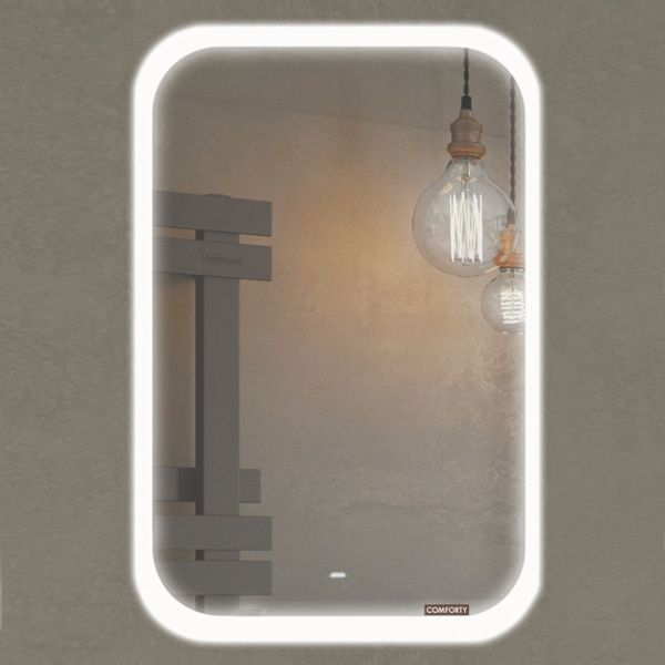 Зеркало Comforty Пион 60 светодиодная подсветка, бесконтактный сенсор 600*800 зеркало для ванной comforty пион 60