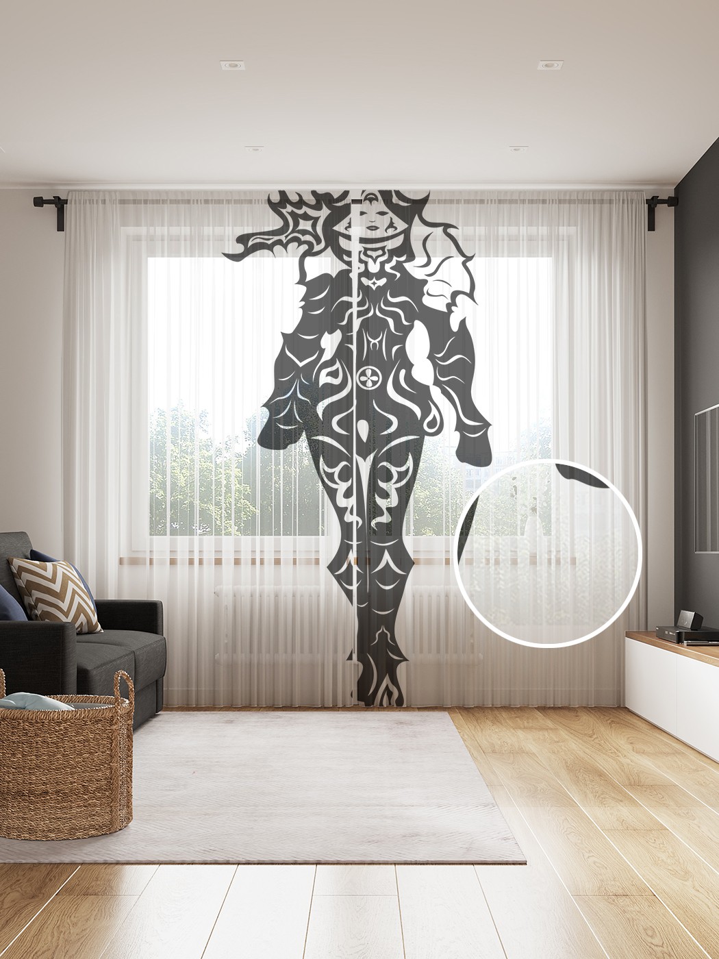 

Фототюль JoyArty "Утонченный воин", 145x265см (2 полотна со шторной лентой + 50 крючков), Утонченный воин