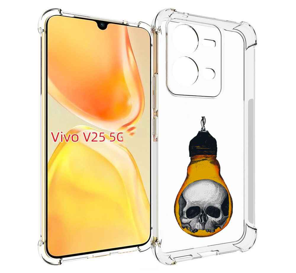 

Чехол MyPads череп в лампочке для Vivo V25 5G / V25e, Прозрачный, Tocco