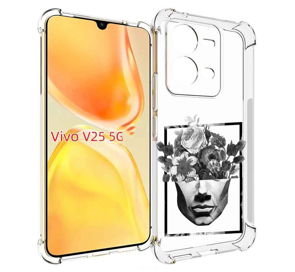 

Чехол MyPads черно белая ваза в абстракции для Vivo V25 5G / V25e, Прозрачный, Tocco