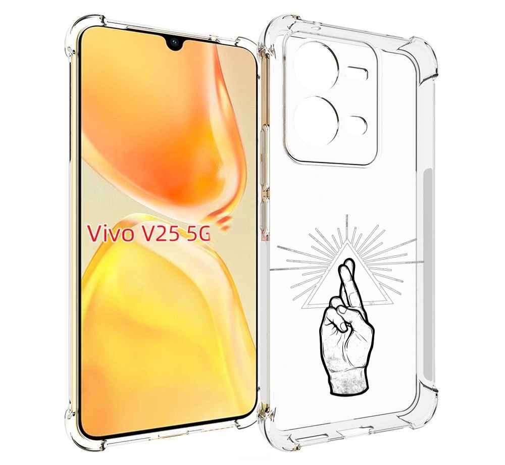 

Чехол MyPads черно белая рука для Vivo V25 5G / V25e, Прозрачный, Tocco