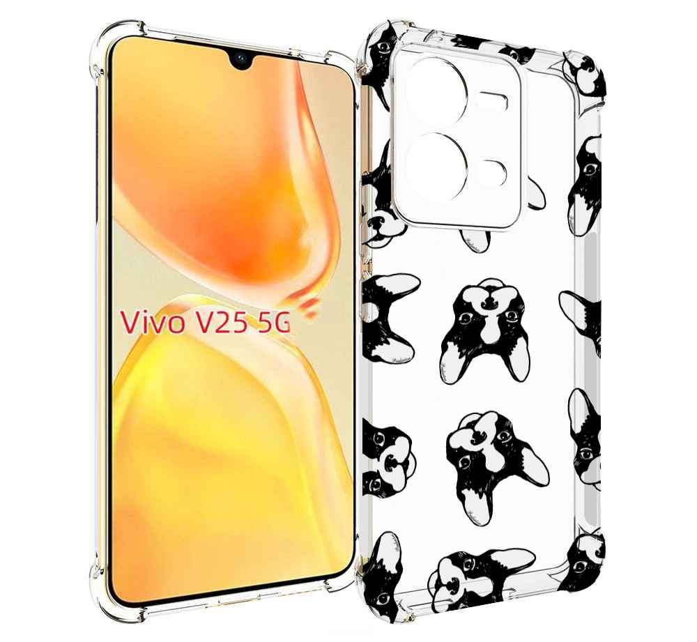 

Чехол MyPads черно белые собачки для Vivo V25 5G / V25e, Прозрачный, Tocco