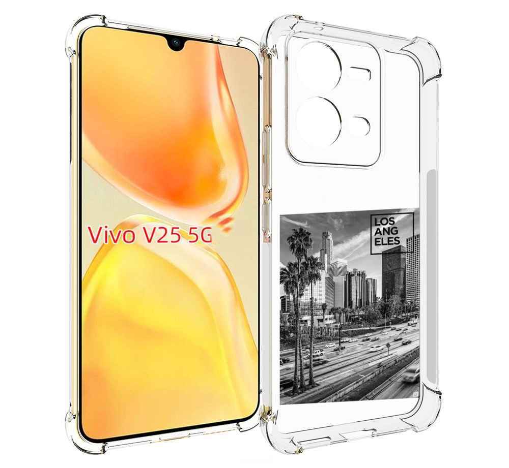 

Чехол MyPads черно белый лос анджелес для Vivo V25 5G / V25e, Прозрачный, Tocco