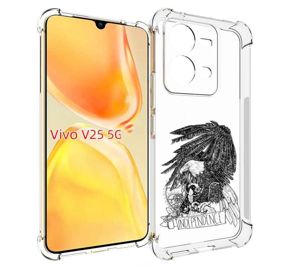 

Чехол MyPads черно белый сокол для Vivo V25 5G / V25e, Прозрачный, Tocco