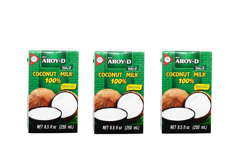Кокосовое молоко Aroy-D, мякоть кокоса 70%, 250 мл х 3 шт