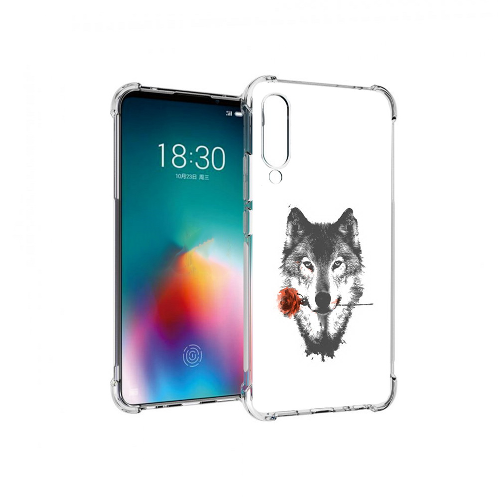 

Чехол MyPads Tocco для Meizu 16T волк с розой (PT144619.90.270), Прозрачный, Tocco