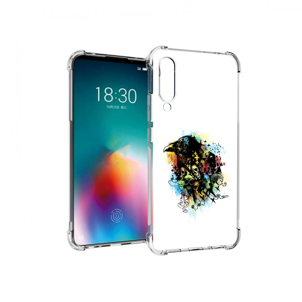 

Чехол MyPads Tocco для Meizu 16T ворон и черепа (PT144619.90.273), Прозрачный, Tocco