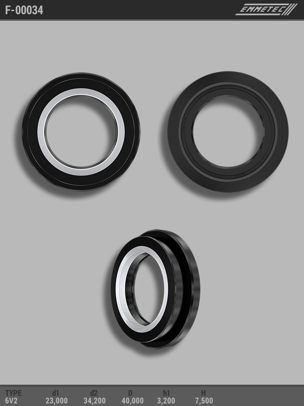 

Сальник рулевой рейки EMMETEC 23x34.5/40x3.2/7.5 (6V2) F-00034, F-00034, F00034