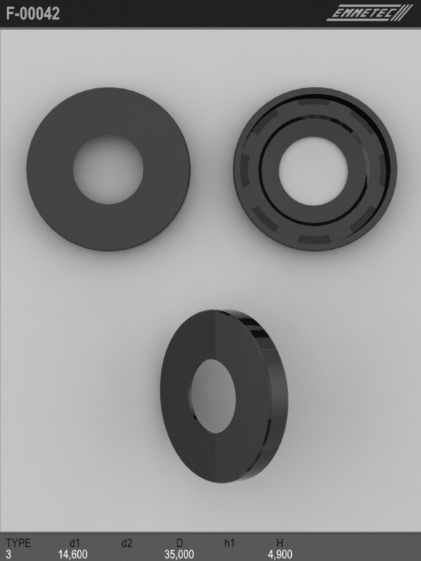 

Сальник рулевой рейки EMMETEC 16x35x4.9 (3) F-00042, F-00042, F00042