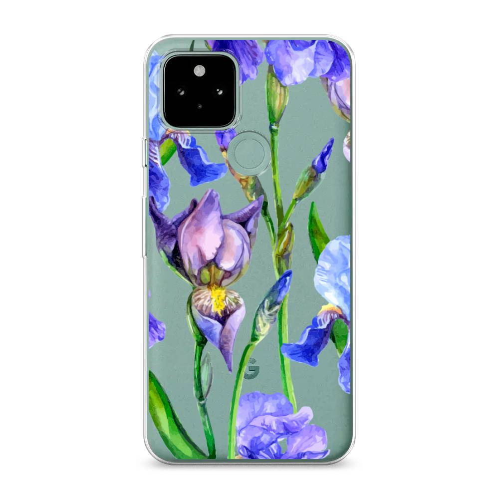 фото Силиконовый чехол "синие ирисы" на google pixel 5a awog