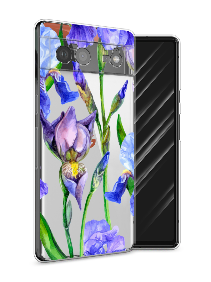 

Чехол Awog на Google Pixel 6 "Синие ирисы", Разноцветный, 270850-8