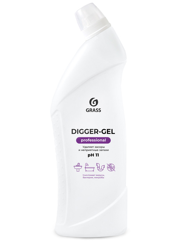 фото Средство для устранения засора digger gel для кухни 1 л grass