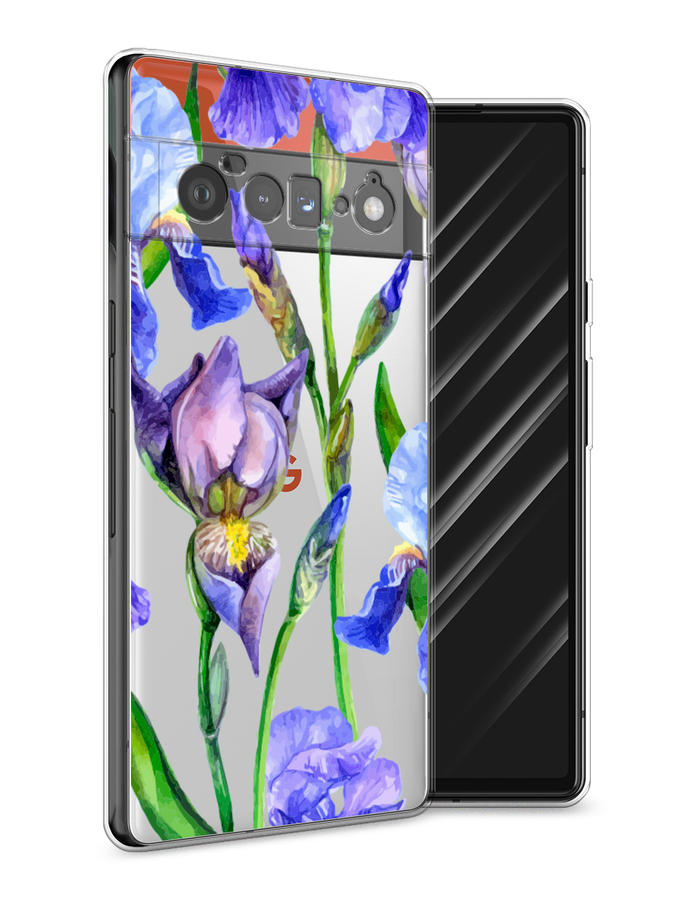 

Чехол Awog на Google Pixel 6 Pro "Синие ирисы", Разноцветный, 270950-8