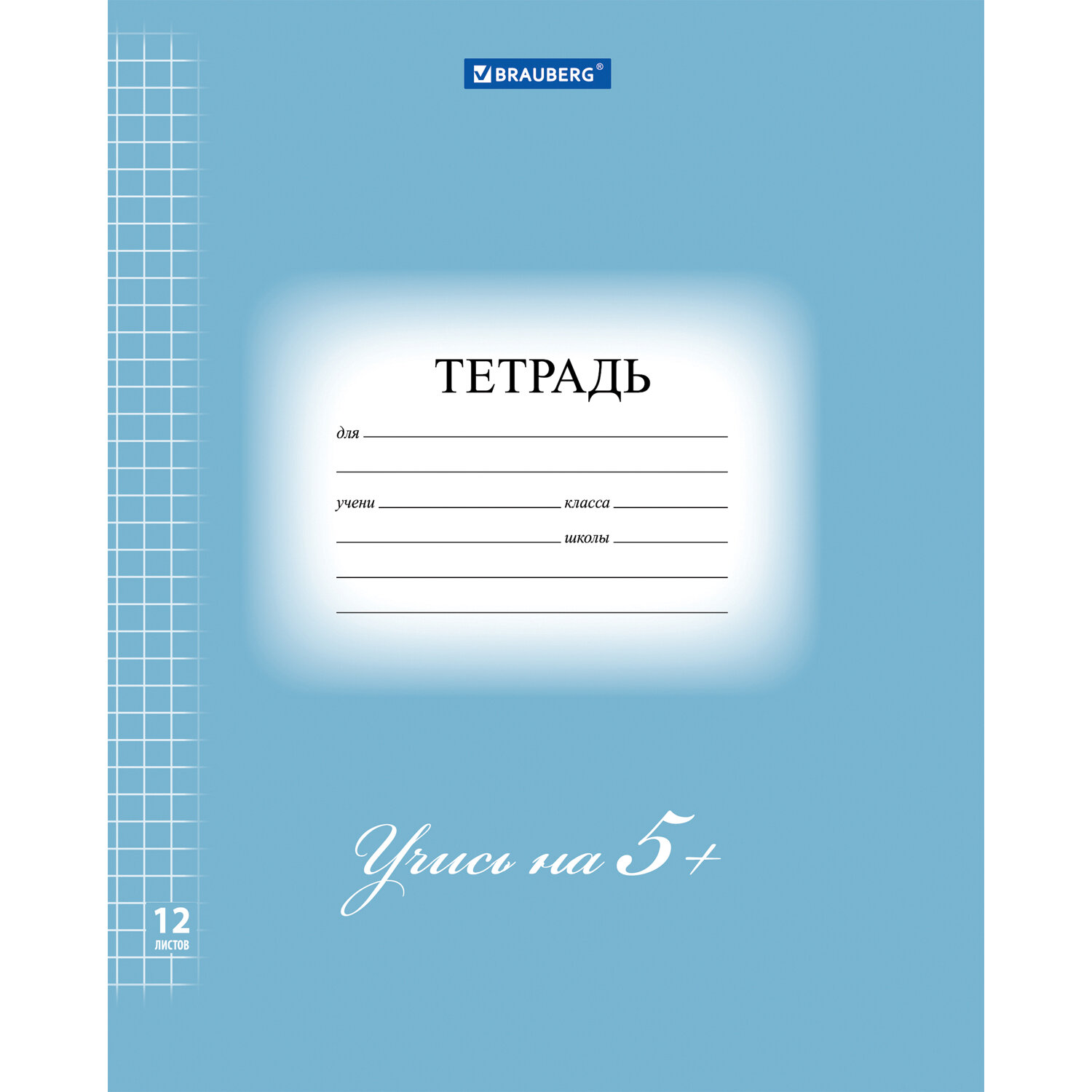 

Тетрадь 12 л. BRAUBERG Эко 5-КА клетка, обложка синяя