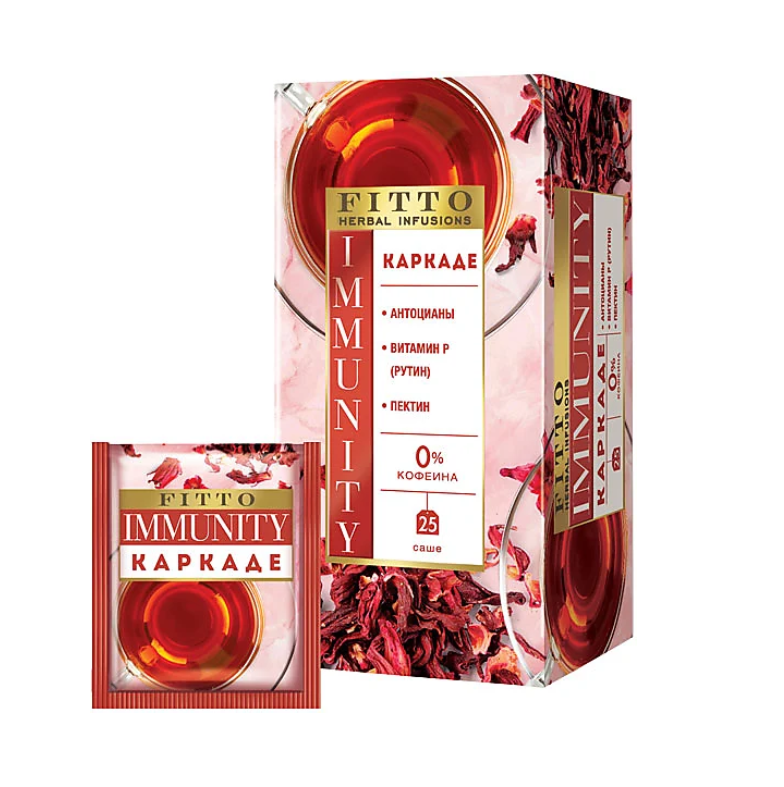 Чай Fitto травяной Immunity Каркаде, 2 шт по 25 пакетиков