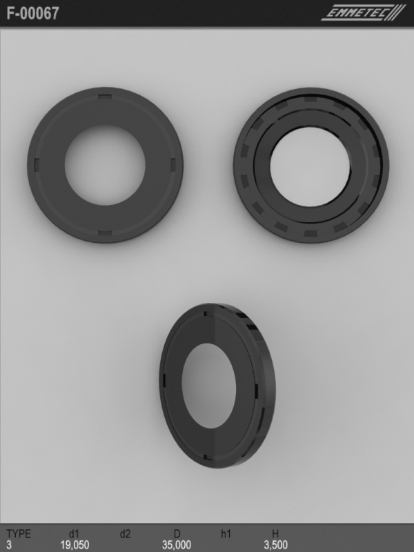 

Сальник рулевой рейки EMMETEC 19.05x35x3.5 (3) F-00067, F-00067, F00067