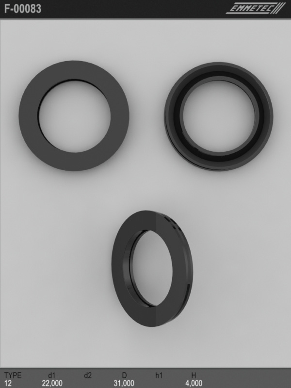 

Сальник рулевой рейки EMMETEC 22x31x4 (12) F-00083, F-00083, F00083