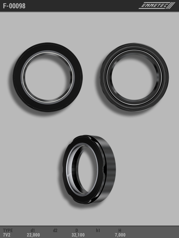 

Сальник рулевой рейки EMMETEC 22x32.1x7 (7V2) F-00098, F-00098, F00098