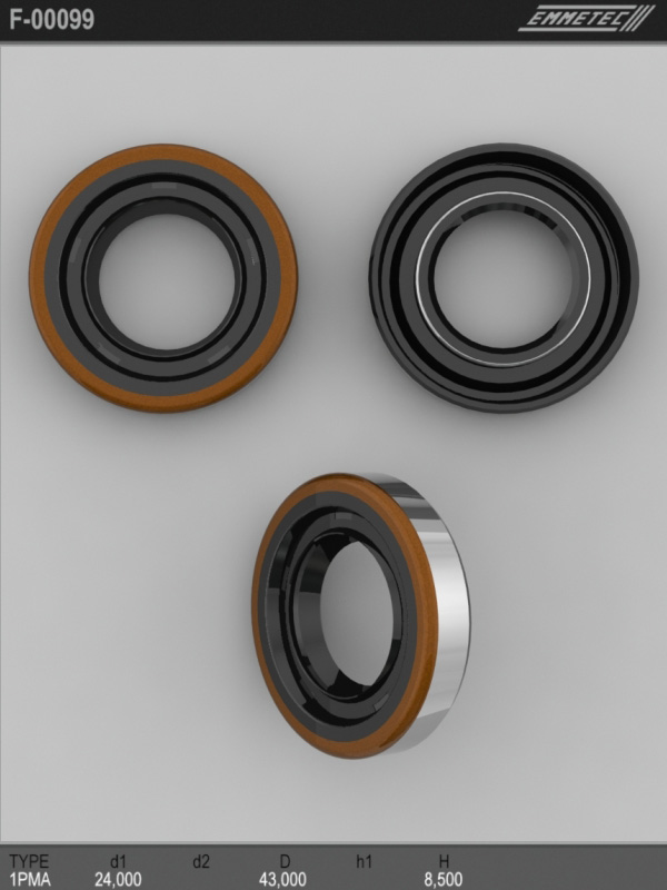 

Сальник рулевой рейки EMMETEC 24x43x8.5 (1PMA) F-00099, F-00099, F00099