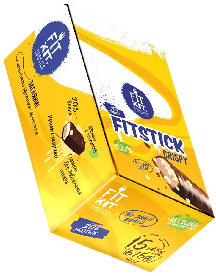 Протеиновый батончик FIT KIT Fitstick Crispy 15шт по 45 г