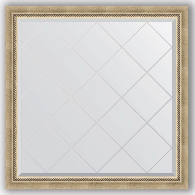 фото Зеркало evoform exclusive-g 103х103 состаренное серебро с плетением