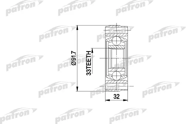 ШРУС внутр к-кт VW: GOLF, JETTA, POLO 1.0-1.3 PATRON PCV3003