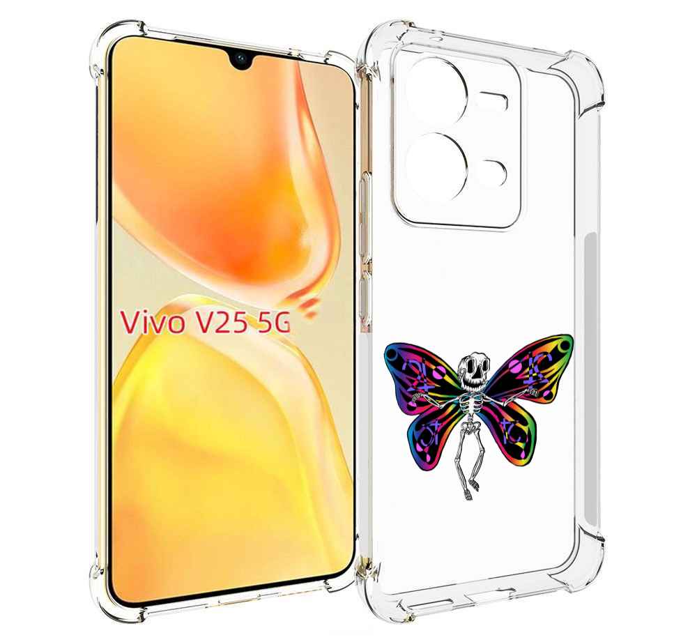 

Чехол MyPads эффект бабочки для Vivo V25 5G / V25e, Прозрачный, Tocco