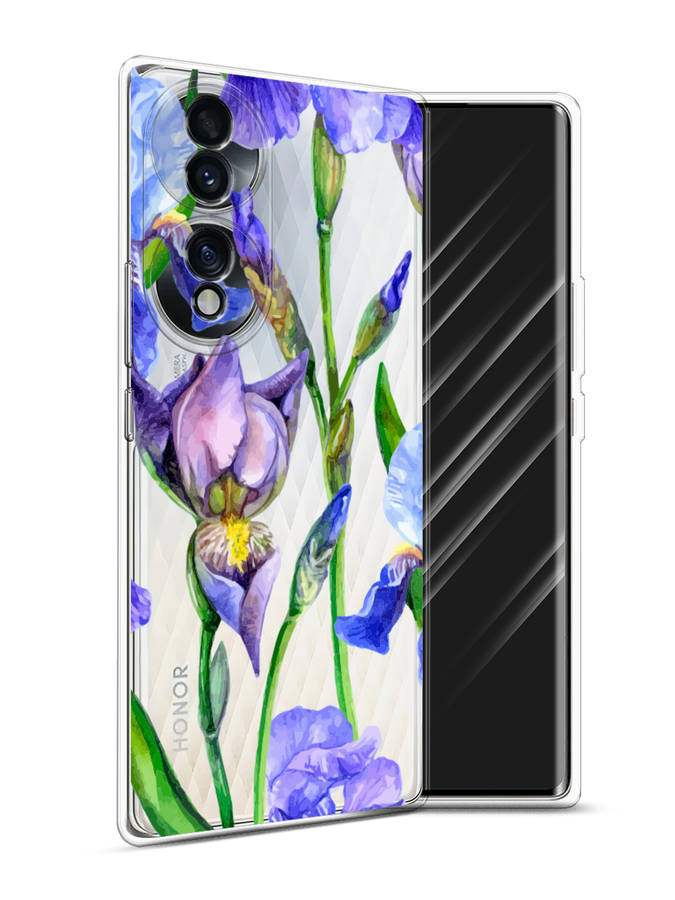 

Чехол Awog на Honor 70 "Синие ирисы", Разноцветный, 6108250-8
