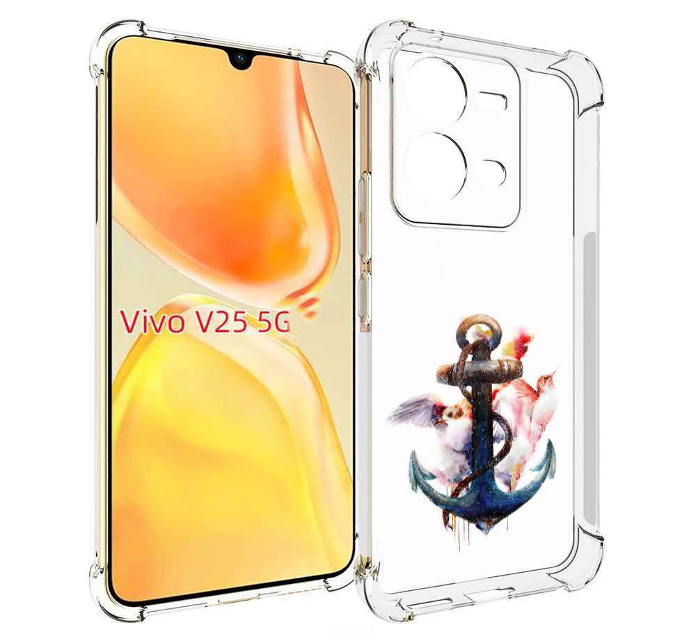 

Чехол MyPads якорь с птицами для Vivo V25 5G / V25e, Прозрачный, Tocco
