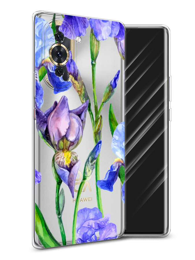 

Чехол Awog на Huawei Nova 10 "Синие ирисы", Разноцветный, 6108950-8