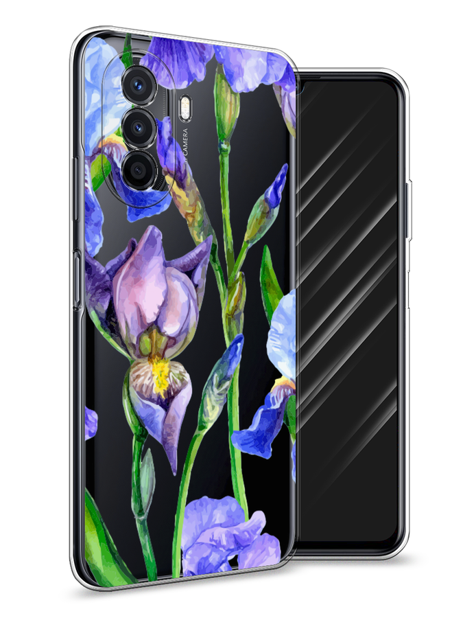 

Чехол Awog на Huawei Nova Y70 "Синие ирисы", Разноцветный, 6109150-8