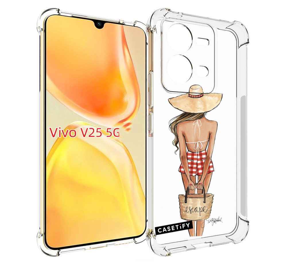 

Чехол MyPads CASETiFY женский для Vivo V25 5G / V25e, Прозрачный, Tocco