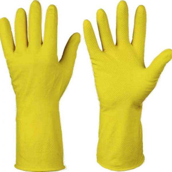Резиновые хозяйственные перчатки ФАКЕЛ ЛОТОС с хлопковым напылением, 9 L 50762000.004