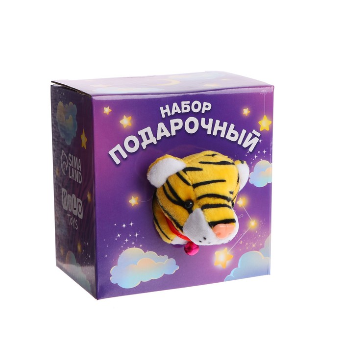 фото Мягкая игрушка «тигрёнок с колокольчиком с книжкой и раскрасками», микс nobrand