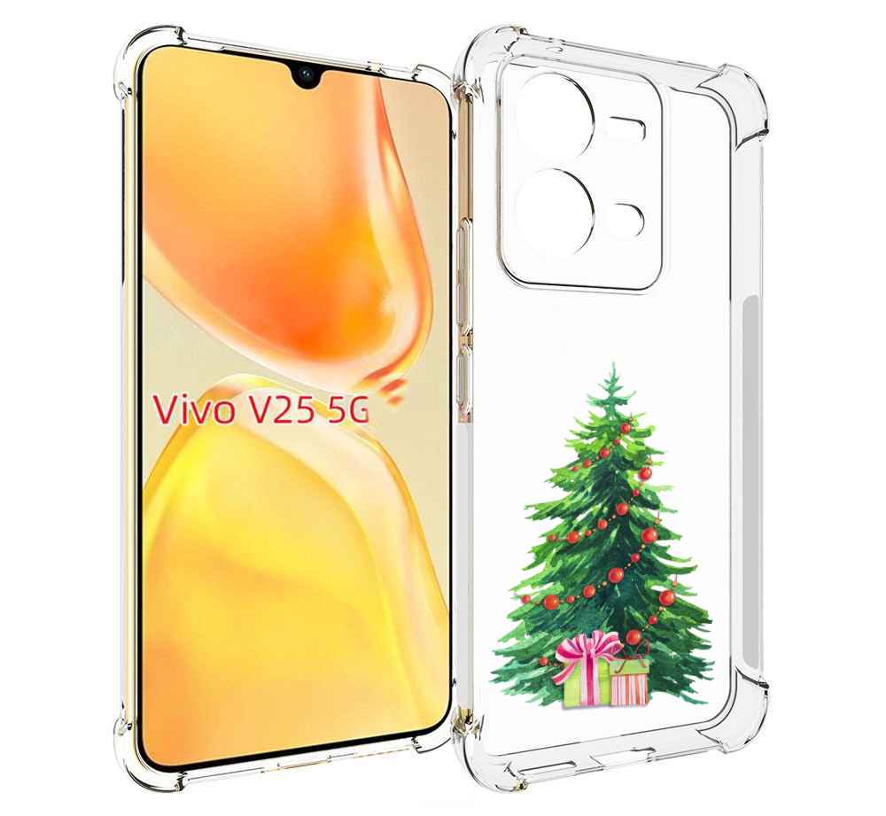 

Чехол MyPads Елка новогодняя с подарками акварель для Vivo V25 5G / V25e, Прозрачный, Tocco
