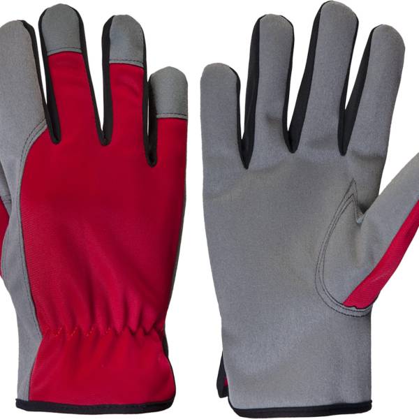 Защитные рабочие перчатки Jeta Safety из PU кожи, серый/красный JLE621-10/XL