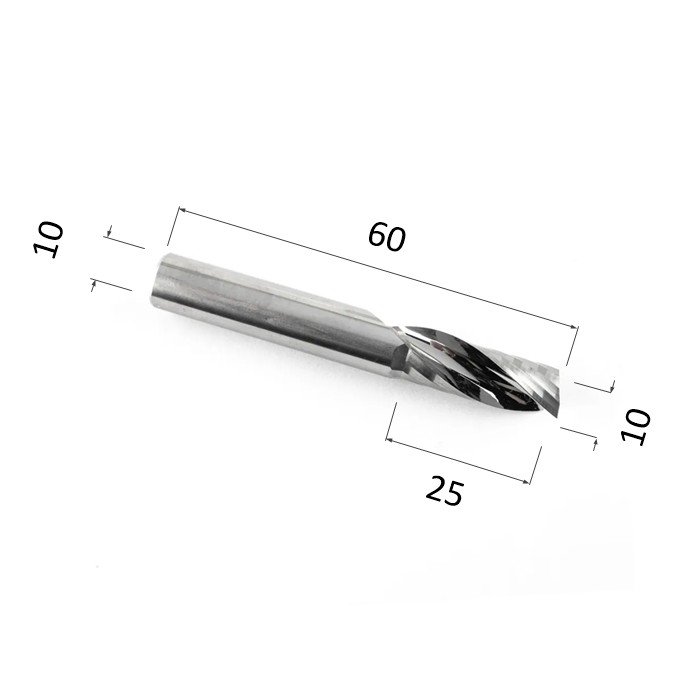 

Фреза спиральная однозаходная DJTOL N1LX1025 для станка ЧПУ, N1LX