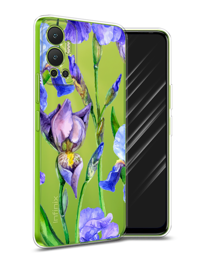 

Чехол Awog на Infinix Hot 12 "Синие ирисы", Разноцветный, 3101350-8