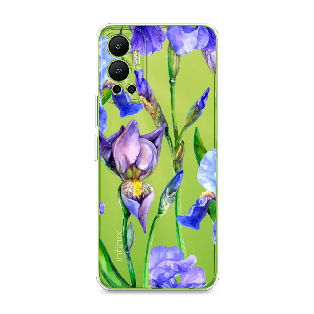 фото Силиконовый чехол "синие ирисы" на infinix hot 12 awog