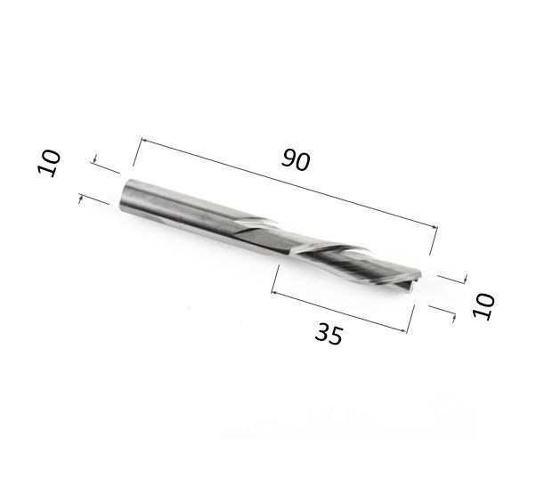 Фреза спиральная двухзаходная стружка вниз DJTOL N2LXD1035 для станка ЧПУ 4940₽